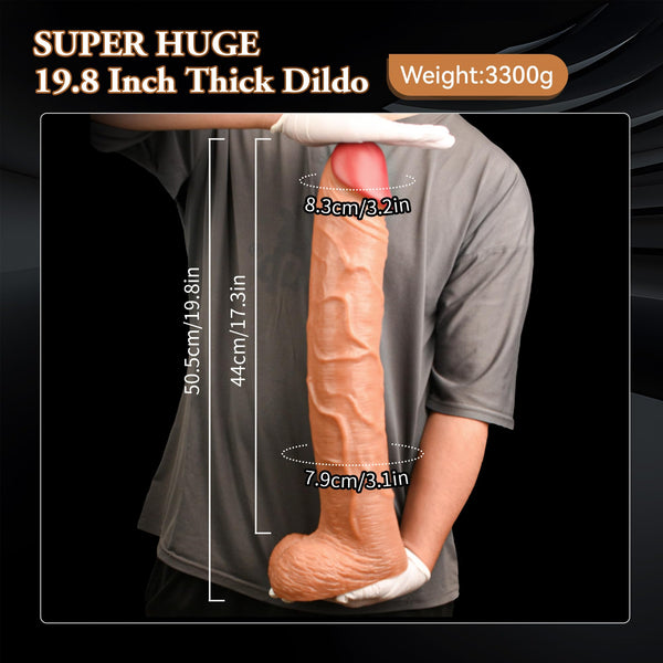 20 Inch Super Long Brown Realistic Dildo – Giant 3.2” Thick Anal Sex Toy for Deep Insertion, Stretch Training, and Extreme Play