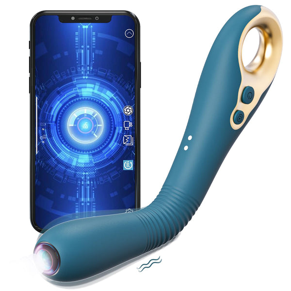 App-Controlled G-Spot Vibrator with Camera – Heated Endoscope Dildo for Women & Men with 9 Vibrations, 360° Bend, and HD Wireless Camera