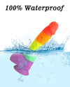 8” Realistic Rainbow Dildo – Ultra-Soft Silicone Suction Cup Dildo for G-Spot & Anal Play, LGBTQ+ Friendly Adult Toy for Women, Men & Couples
