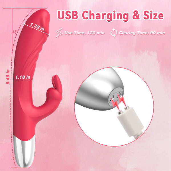 Rose Rabbit Vibrator with Camera – Dual Stimulation G-Spot & Clitoral Stimulator with 6x6 Vibration Modes, App Control, Waterproof, and Magnetic Charging