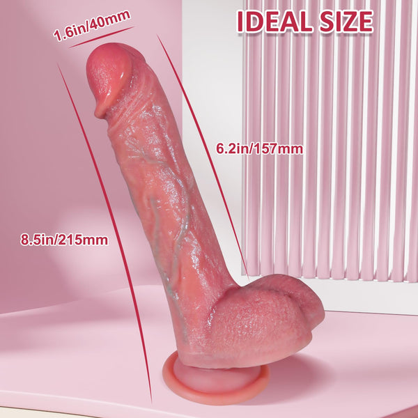 8.5” Rotating Dildo that Warms up – Remote Control Realistic Silicone Sex Toy for Women