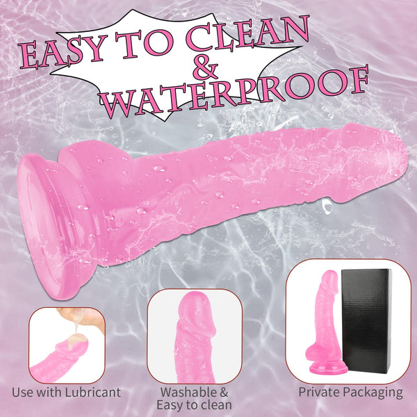 7-Inch Realistic Soft Beginner Dildo – Pink