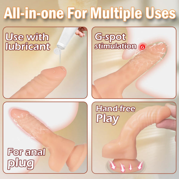 5 Inch Realistic Anal Dildo for Beginners – Small Silicone Butt Plug, G-Spot Stimulation & Anal Training for Women and Men