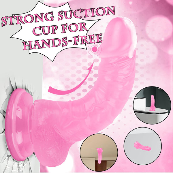 7-Inch Realistic Soft Beginner Dildo – Pink