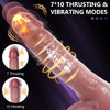Brown 8.5 Inch Thrusting Dildo Vibrator – Realistic Silicone Dildo with 7 Thrusting, 10 Vibration & Heating Modes, Suction Cup & Remote Control for G-Spot & Anal Play