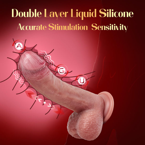 8.5 Inch Thrusting Dildo that Moves up and Down – Pulsating Realistic