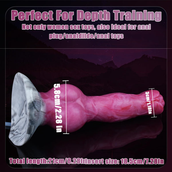 Squirting Dog Knot Dildo – Realistic Pink Wolf Ejaculating Dildo with Suction Cup, Simulated Animal Knot Plug for Beginners, Women, Men & Couples