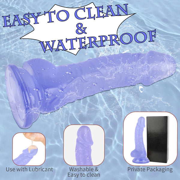 7 Inch Realistic Soft Dildo with Skin Feeling – Blue TPE Beginner Toy