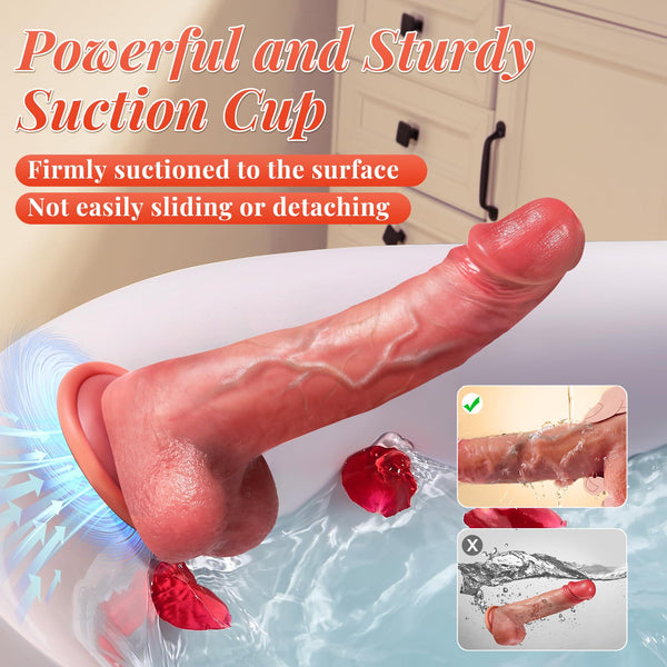 9 inch Realistic Thrusting & Vibrating Hot Dildo with Remote Control