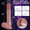 Brown 8.5 Inch Thrusting Dildo Vibrator – Realistic Silicone Dildo with 7 Thrusting, 10 Vibration & Heating Modes, Suction Cup & Remote Control for G-Spot & Anal Play