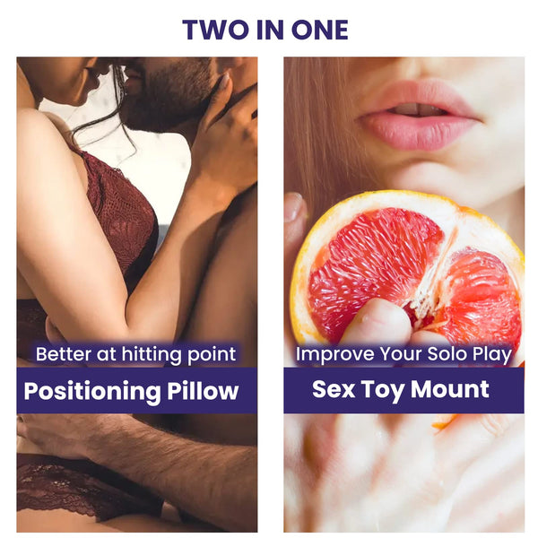 Black Dildo Mount Pillow – Inflatable Arch Sex Position Pillow for Adults, 2-in-1 Dildo Chair and Toy Mount for Women and Couples