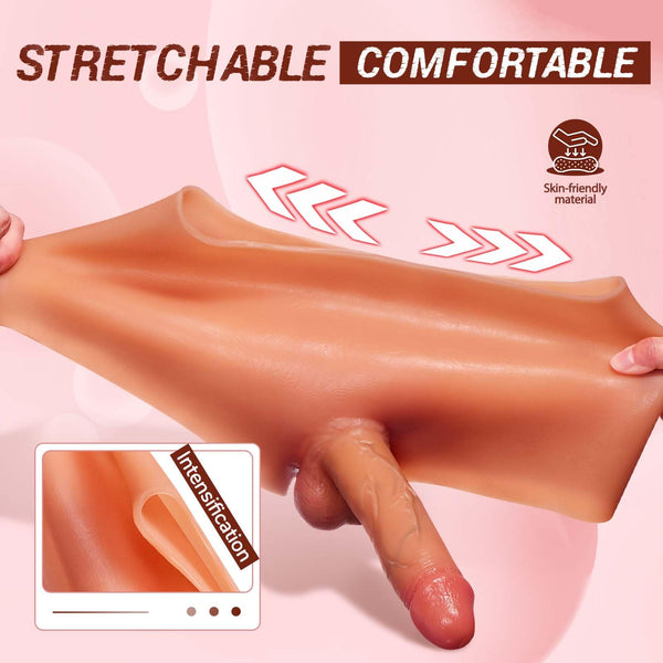7.3" Realistic Strap-On Dildo with High-Elastic Harness – Wearable Bendable Silicone Penis for Women, Lesbians & Couples