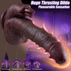 9 Inch Black Thrusting & Licking Tongue Dildo – Huge Realistic Vibrator with 7 Thrusting + 10 Vibration Modes, Suction Base, Heating, and Waterproof Design