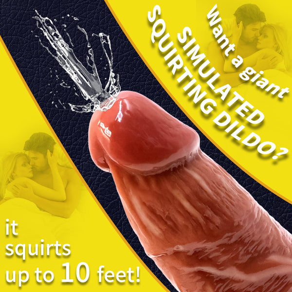 9 Inch Brown Squirting Dildo – Realistic Ejaculating Toy with Balls, Curved Shaft, and Suction Cup for Hands-Free G-Spot & Anal Play