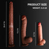 20 Inch Super Long Realistic Brown Dildo – No-Balls XXL Dildo with Small Glans, Flexible Silicone, and Suction Cup for Deep Anal & Vaginal Play