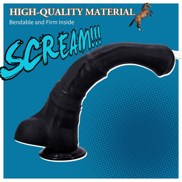 15-Inch Black Horse Dildo – Huge Realistic Thick Dildo with Suction Cup for Men, Women & Couples