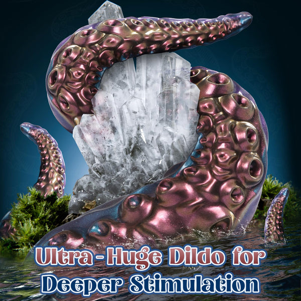 18.5" Long Tentacle Dildo – Blue Purple Fantasy Octopus-Inspired Dildo with Suction Cup, Soft Silicone XXL Sex Toy for Deep Penetration & Anal Play