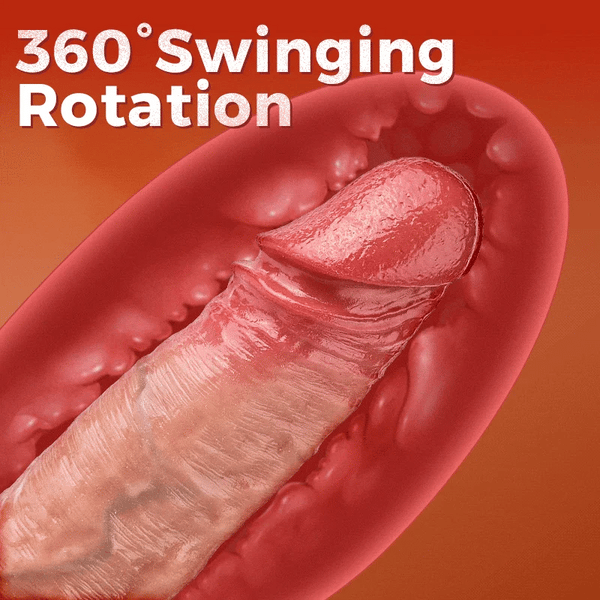 7.68" Vibrating Rotating Swinging Dildo that Warms 4-in-1 Liquid Silicone Cock
