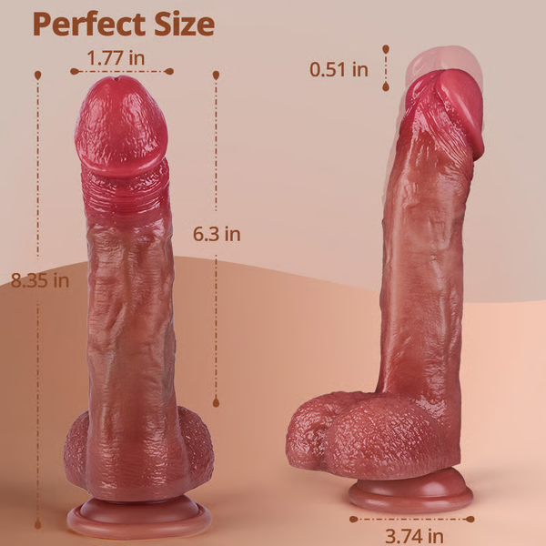 8.46 Inch Cock Warming Dildo – Realistic, USB Rechargeable Vibrator