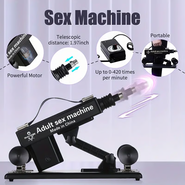 Automatic Thrusting Sex Machine with Realistic Dildo – 3XLR Connector, 7 Attachments, Adjustable Speed, Suction Base & Quiet Motor – For Men and Women
