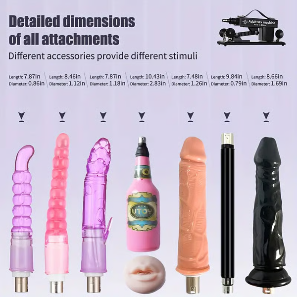 Automatic Thrusting Sex Machine with Realistic Dildo – 3XLR Connector, 7 Attachments, Adjustable Speed, Suction Base & Quiet Motor – For Men and Women