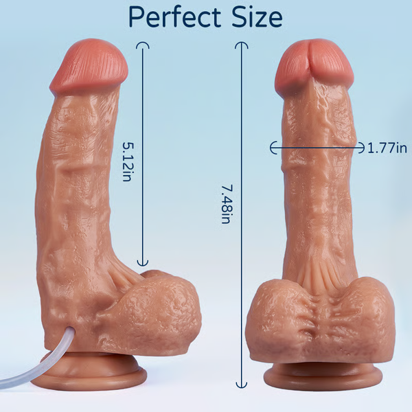 7.48-Inch Ultra Realistic Squirting Dildo – Soft PVC Ejaculating Dildo with Suction Cup & Waterproof Design for Women, Men & Couples