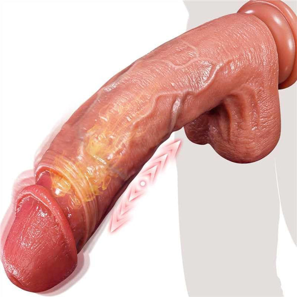 8 inch Realistic Self Warming Dildo - Vibrating & Remote-Control