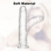 10” Long Clear Realistic Dildo – Transparent Jelly Penis with Suction Cup, Soft Flexible Dildo for Anal & G-Spot Stimulation, Adult Toy for Women, Men & Couples