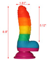 7" Rainbow Dragon Fantasy Dildo – Realistic Ribbed Silicone Dildo with Balls, G-Spot Stimulator, Strong Suction Cup & Discreet Packaging
