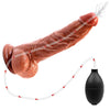 9 Inch Brown Squirting Dildo – Realistic Ejaculating Toy with Balls, Curved Shaft, and Suction Cup for Hands-Free G-Spot & Anal Play