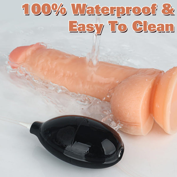 7.4" Realistic Ejaculating Dildo for Beginners with Suction Cup