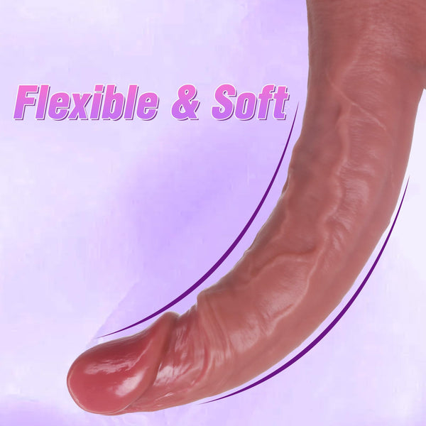 9 Inch Realistic Dildo – Lifelike Veins & Skin Texture, Thick Silicone with Strong Suction Cup, Adult Toy for Men & Women Pleasure
