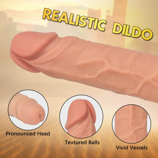7” Realistic Strap-On Dildo with Harness – Wearable Dildo with Suction Cup for Women & Lesbian Couples