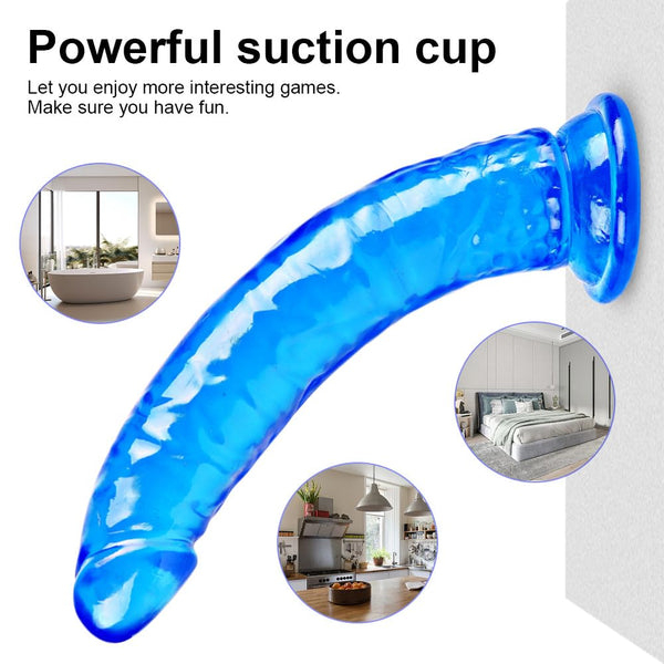 Beginner Realistic Clear Dildo Set – 3 Sizes (Small, Big, Huge) with Suction Cups for Vaginal & Anal Play – Beginner to Advanced Lifelike Penis Sex Toys in Pink, Blue, Purple & Transparent