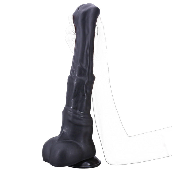 15-Inch Black Horse Dildo – Huge Realistic Thick Dildo with Suction Cup for Men, Women & Couples