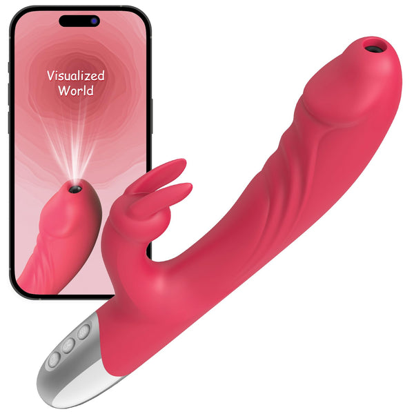 Rose Rabbit Vibrator with Camera – Dual Stimulation G-Spot & Clitoral Stimulator with 6x6 Vibration Modes, App Control, Waterproof, and Magnetic Charging