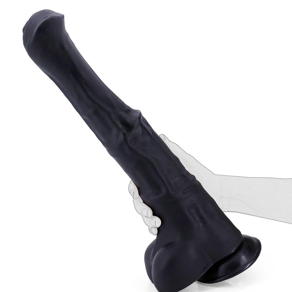 15-Inch Black Horse Dildo – Huge Realistic Thick Dildo with Suction Cup for Men, Women & Couples