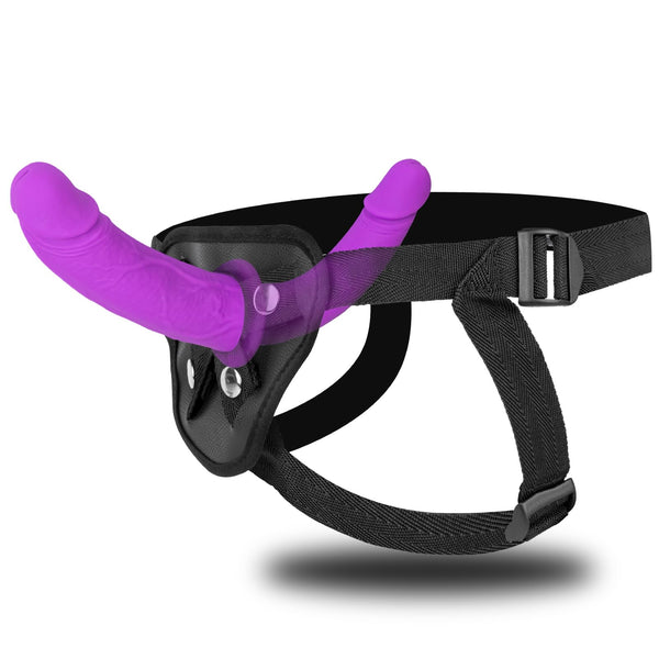 Strap-On Double-Ended Dildo for Women – Adjustable Harness & Silicone Dual Dildo for Vaginal, Anal & Fantasy Play