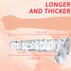 12 Inch Huge Realistic Clear Dildo – XXL Muscled G-Spot Dildo with Suction Cup for Women, Men & Couples