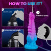 9.7" Squirting Tentacle Dildo – Purple Fantasy Monster Dragon Dildo with Knot, Suction Cup, and Ejaculating Syringe