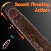 10" Big Black Thrusting Heating Dildo That Moves Up and Down