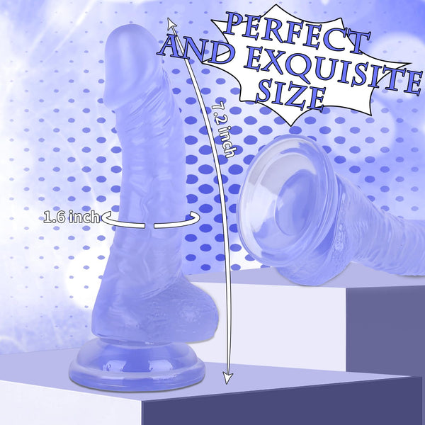 7 Inch Realistic Soft Dildo with Skin Feeling – Blue TPE Beginner Toy