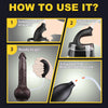 8.46" Black Squirting Dildo – Electric Realistic Ejaculating Vibrator with Curved Shaft & Suction Cup