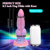 Luminous Monster Dog Dildo – 8.5" Knot Fantasy Dildo Pink Silicone, Suction Cup Base, and G-Spot Stimulation for Women, Men & Couples