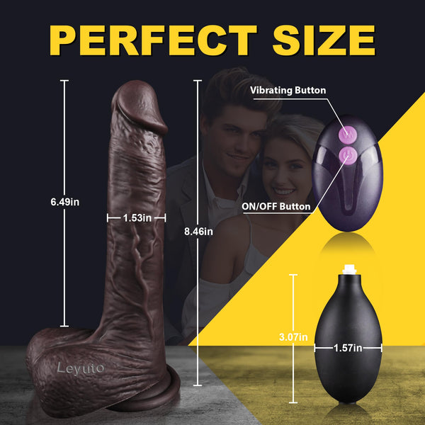 8.46" Black Squirting Dildo – Electric Realistic Ejaculating Vibrator with Curved Shaft & Suction Cup