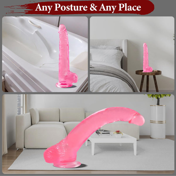 12-Inch Big Realistic Thick Dildo – Pink