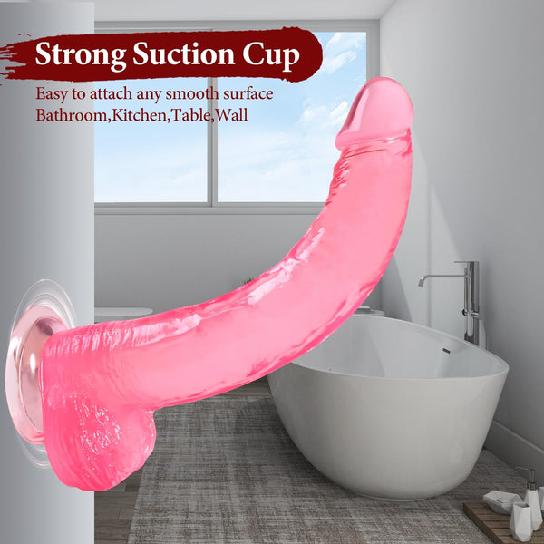 12-Inch Big Realistic Thick Dildo – Pink