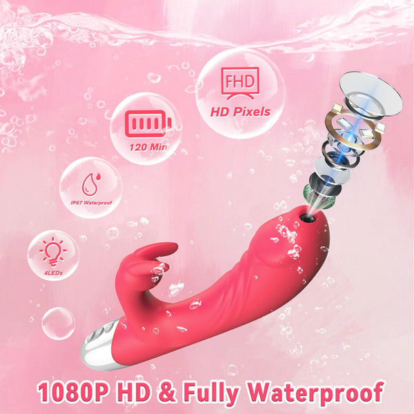 Rose Rabbit Vibrator with Camera – Dual Stimulation G-Spot & Clitoral Stimulator with 6x6 Vibration Modes, App Control, Waterproof, and Magnetic Charging