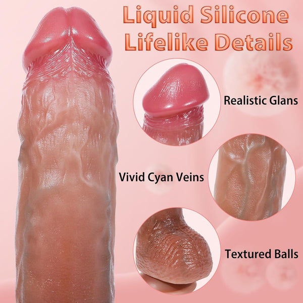 8.5" Thrusting Self Warming Dildo – Realistic Strapless Silicone Anal Dildo