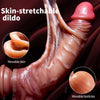 8.5 Inch Movable Foreskin Dildo – Sliding Skin Silicone Dildo for G-Spot, Vaginal & Anal Play with Suction Base